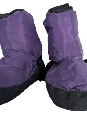Bloch Warm Up Dance Booties Large Purple Black Boots Large 8 10 Ballet Dancing
